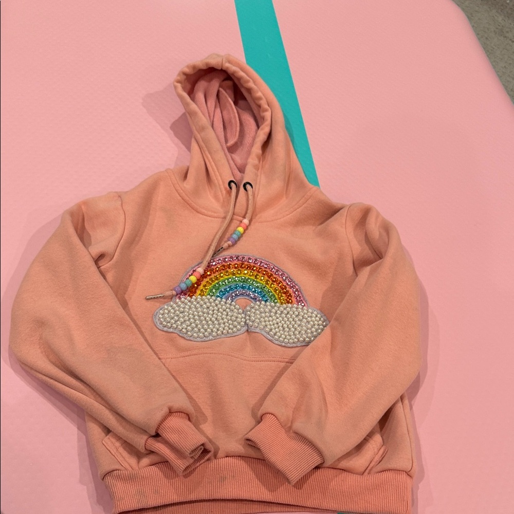 Lola + the Boys Happy Rainbow Candy Hoodie